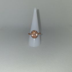 Luxury Le Vian Strawberry  Gold Finish W/Peach Morganite 