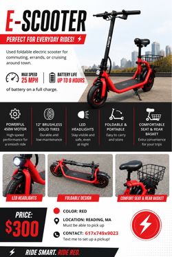 Used Electric 🛴((Read Description))