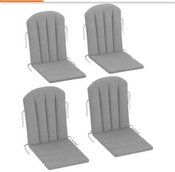Adirondack Chair Cushion Set of 4,29.9 in., Deep Seating Outdoor Adirondack Chair Cushion, Gray