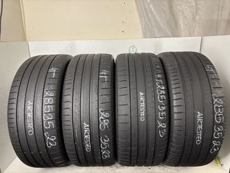 Set 4 Tires 285 35 23 Pirelli P Zero Pz4 No Repairs 
