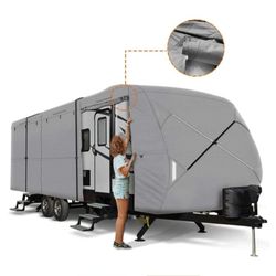 20'-22' Waterproof Anti-UV Windproof Travel Trailer Camper RV Cover-Grey