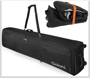New Ski Bag with Wheels,Padded Snowboard Bag for Air Travel