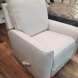 Light Gray Fabric Manual Recliner Rocker (New)