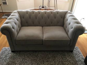 Gray loveseat