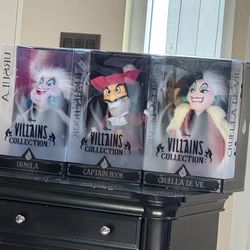New Disney Villains 13" Collector Doll Set