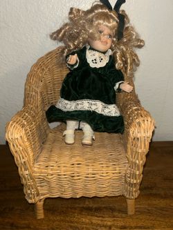 Vintage Wicker Doll Chair