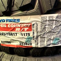 🔥 HOT TIRE DEAL – LIMITED STOCK 🔥
P285/70R17 Toyo Open Country R/T Tires