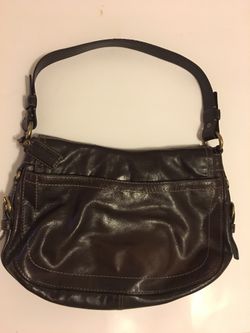 Solid leather Coach bag
