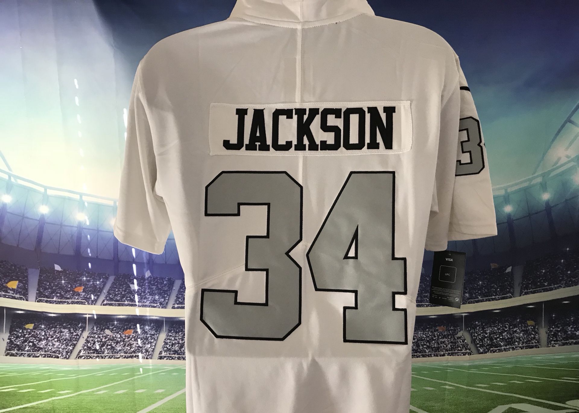 Oakland Raiders #34 Bo Jackson Nike White Color Rush Vapor