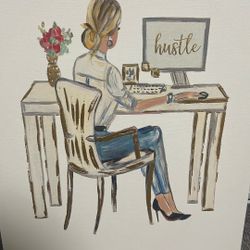 Hustle Work Canvas Art For Office