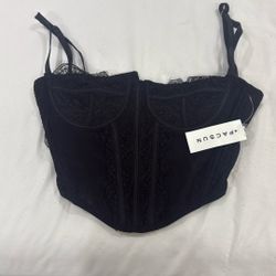 lace black corset top