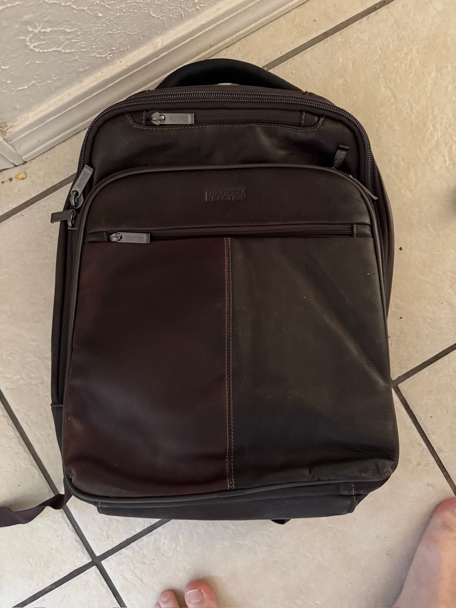 Kenneth Cole Reaction Leather Laptop Backpack