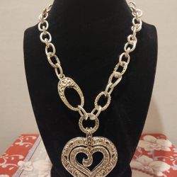 Double Heart Statement Necklace 