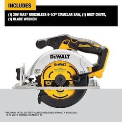 20V Max Brushless 6-1/2" Circular Saw Tool Only