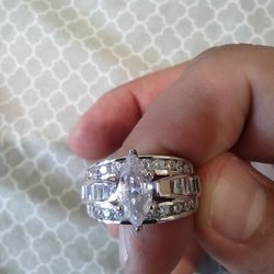 Sterling Silver And Cubic Zirconia Ring.