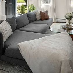 Mid Century Modern Grey Left Sectional 