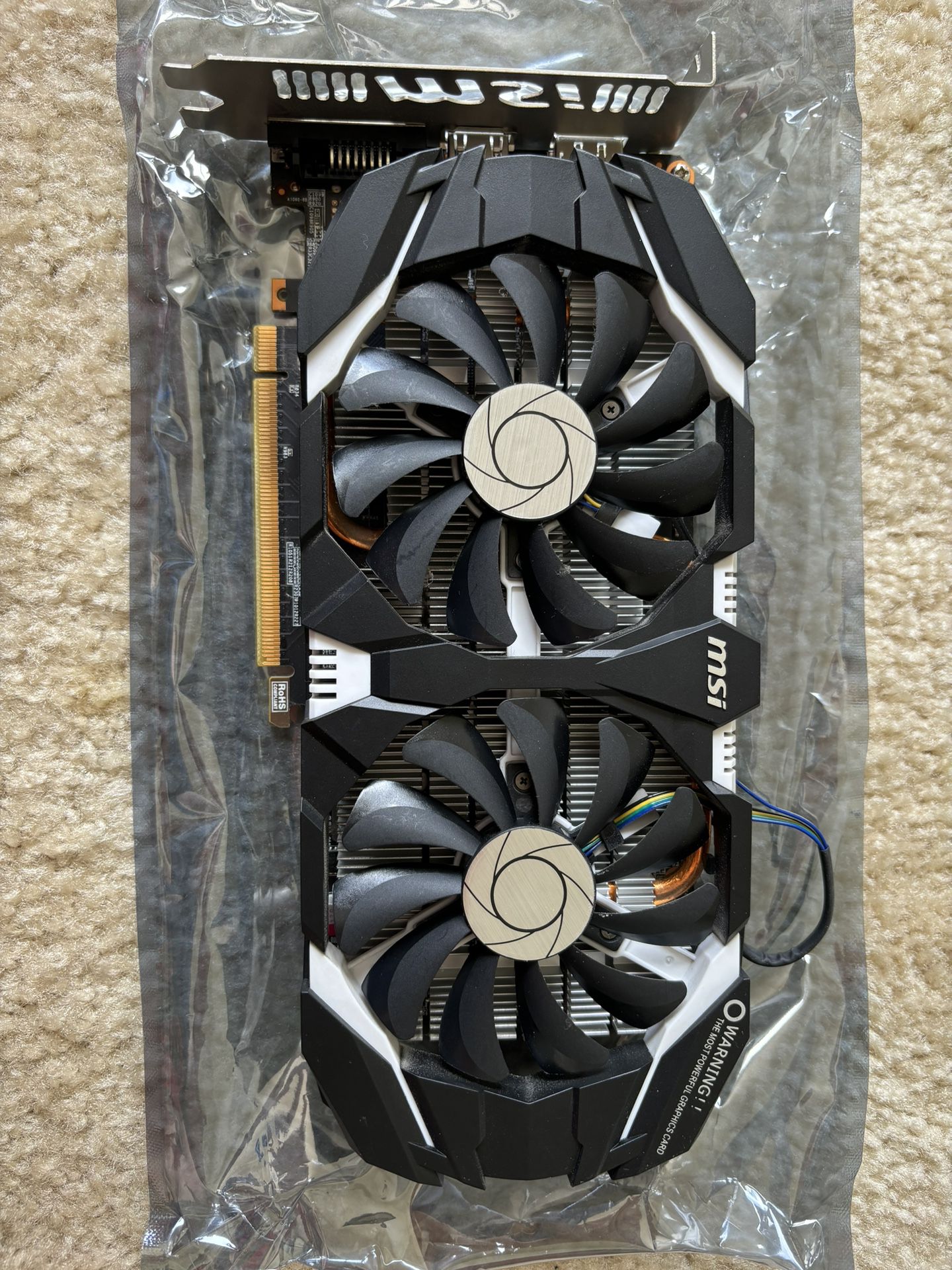 NVIDIA GEFORCE 1060 GTX BY MSI GRAPHICS CARD
