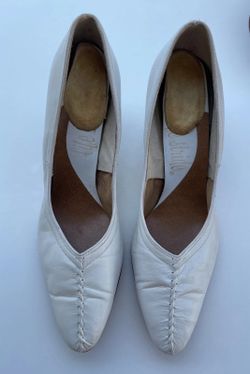 Life Stride vintage white leather slip-on shoes low heels Women’s Sz 6.5