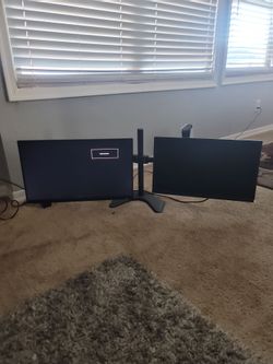 Dual Monitor Setup with Stand