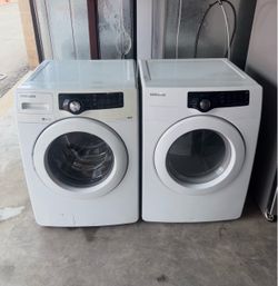 White Samsung Washer And Electric Dryer Matching Set