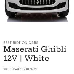 Toy For Kids Certified Maserati Ghibli
12V |White vehicle for children