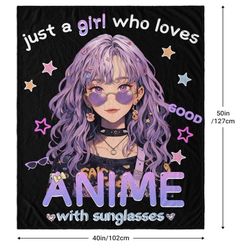 New Just A Girl Who Loves Anime Throw Blanket 