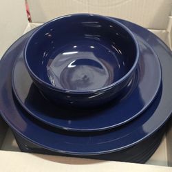 Lot Of Blue Ceramic Dishes