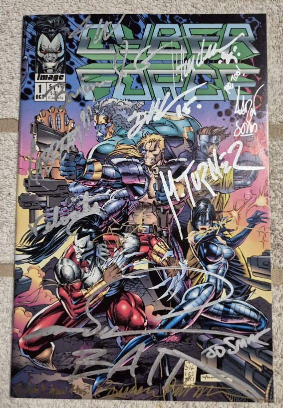 CYBERFORCE # 1 SIGNED x15 TOP COW STUDIOS IMAGE COMICS 1992 NM MICHAEL TURNER!