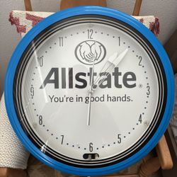 Allstate LED Automatic 🔌 Wall Clock Rare Find Allstate Blue 