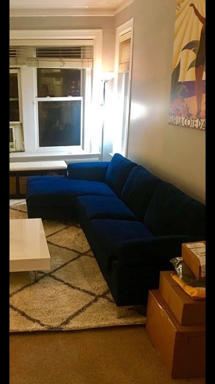 Blue sectional couch