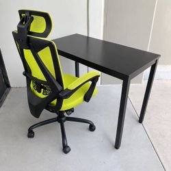 New In Box 40x20x30 Inch Tall Desk Table With Office Computer Chair Greenh Color Furniture Combo Set 