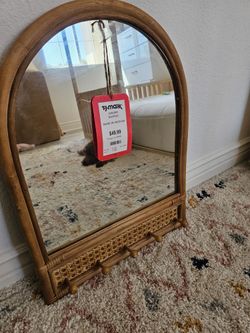 Rattan Kids Mirror Coat Hanger