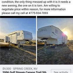 2006 Gulf Stream Canyon Trailer 5th Wheel 30 Ft Long 