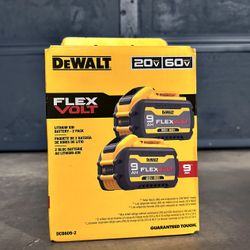 (2) DeWalt FLEXVOLT 9.0 Ah Batteries 