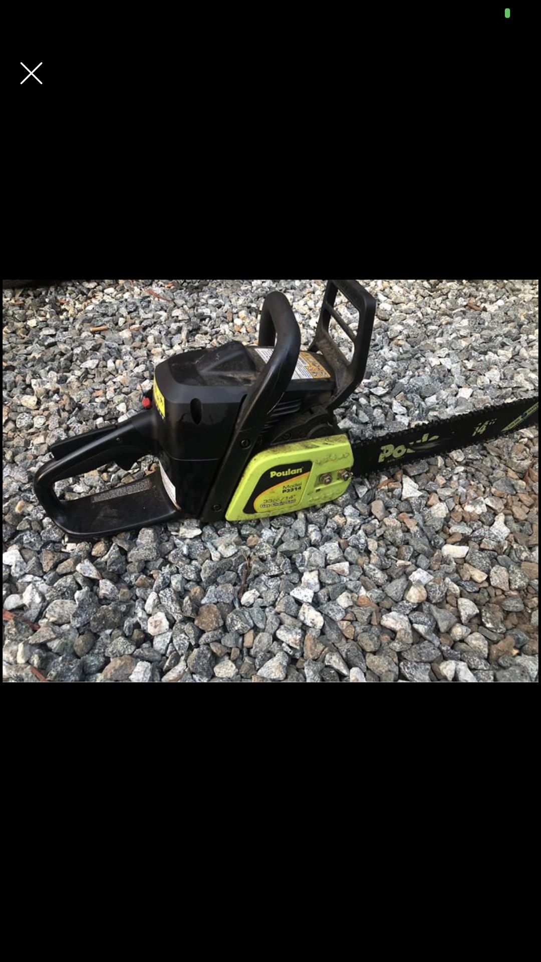 Poulan 14 inch chainsaw nearly new $85 firm