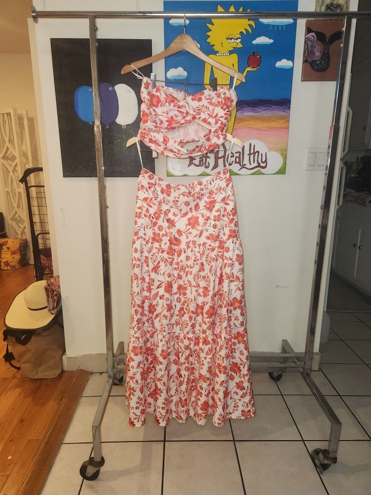 2 Piece Floral Dress Set