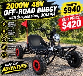 2000W 48V Off-Road Buggy with Suspension,30MPH  worth $940  Out price is $420