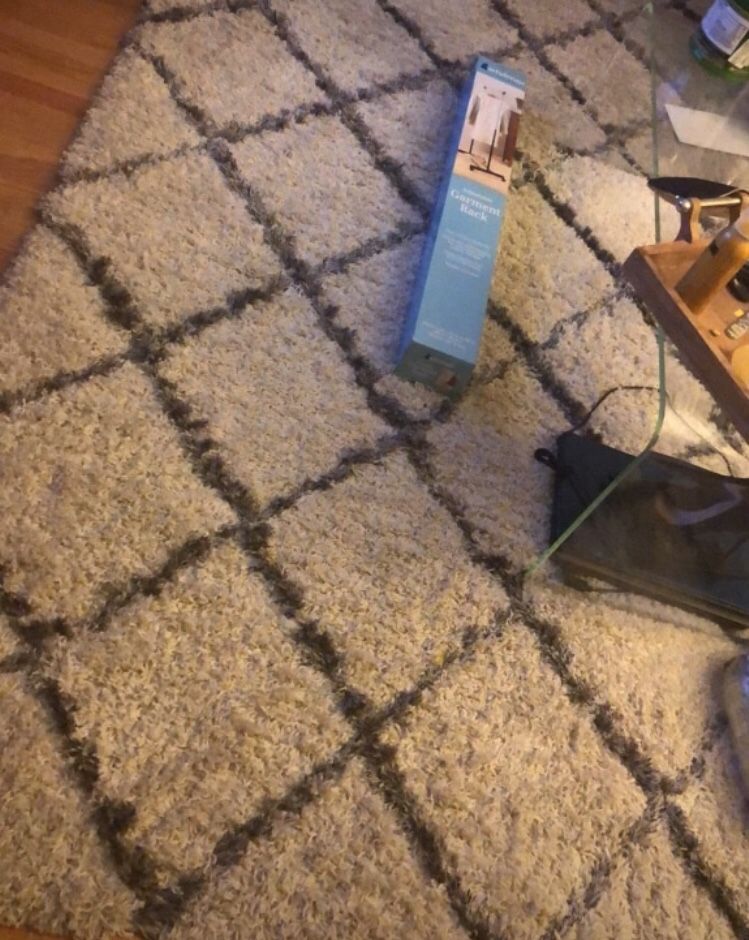 black and gray area rug