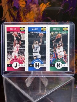 1996 Upper Deck Michael Jordan Hardaway Kemp Panel Card
