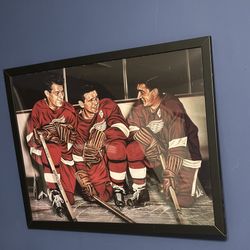 Gordie Howe/Abel/Lindsay Detroit Wings " 