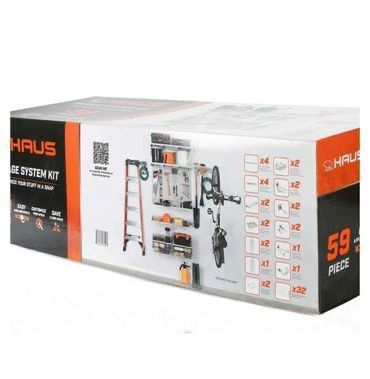 HAUS 59-Piece Quick-Release Snap Rail Garage Organization System Kit ⭐️ NEW IN BOX ⭐️
