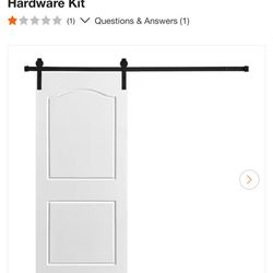 Modern 2 Panel Archtop Designed 96 in. x 36 in. MDF Panel White Painted Sliding Barn Door with Hardware Kit