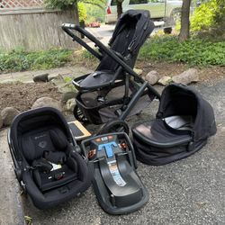 UPPAbaby Vista V3 Stoller, Bassinet, Car seat/Base- great condition!
