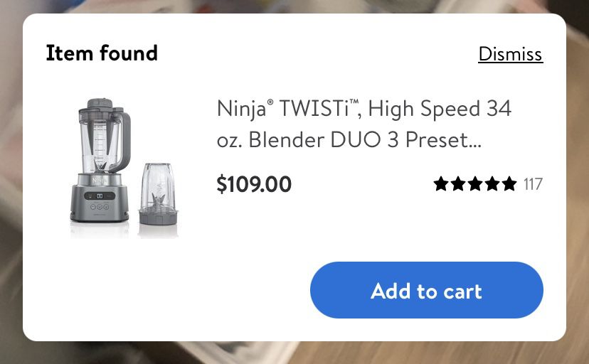 Ninja TWISTi, High Speed 34 oz. Blender Duo 3 Preset Auto-iQ Programs Ss150
