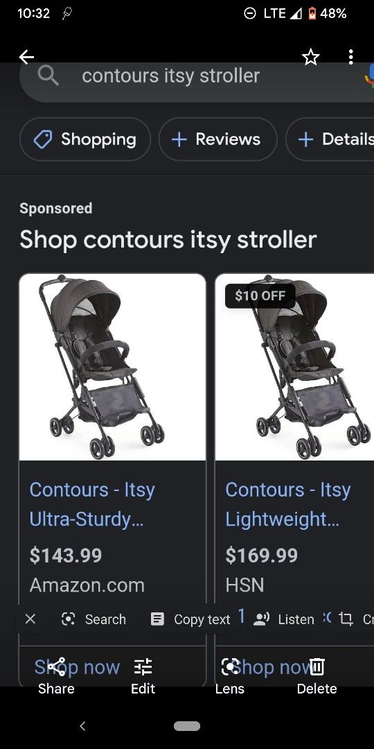 Contours Itsy Stroller NEW 