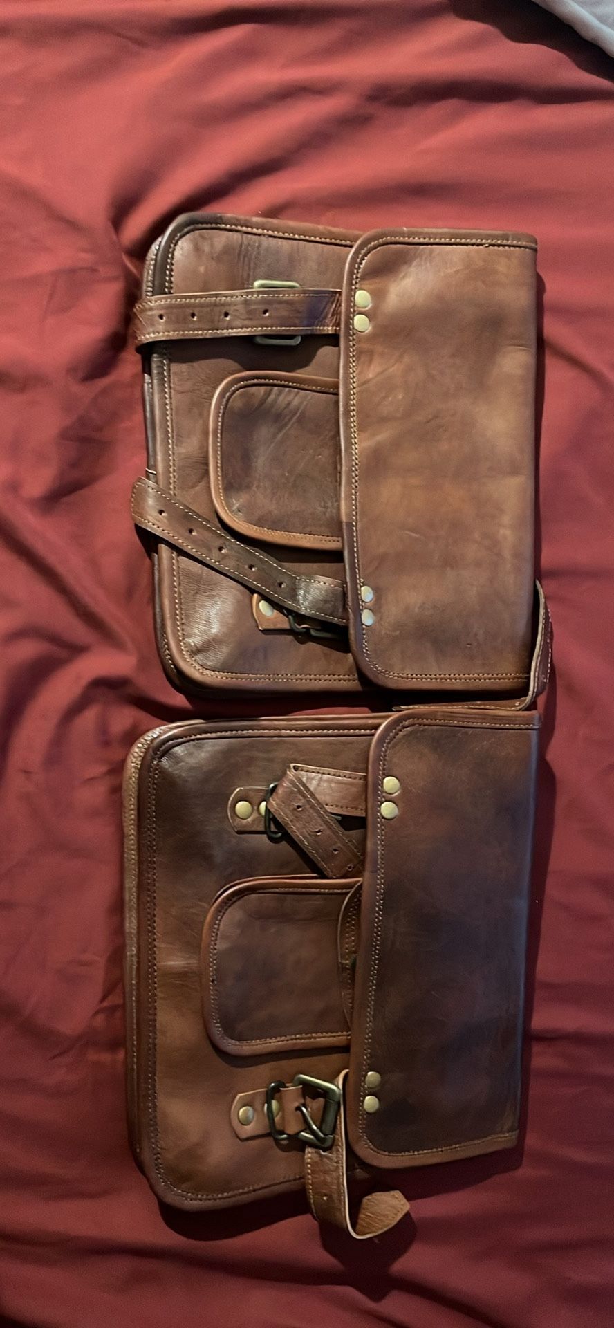 Leather Side Pouch/ Motorcycle Bag