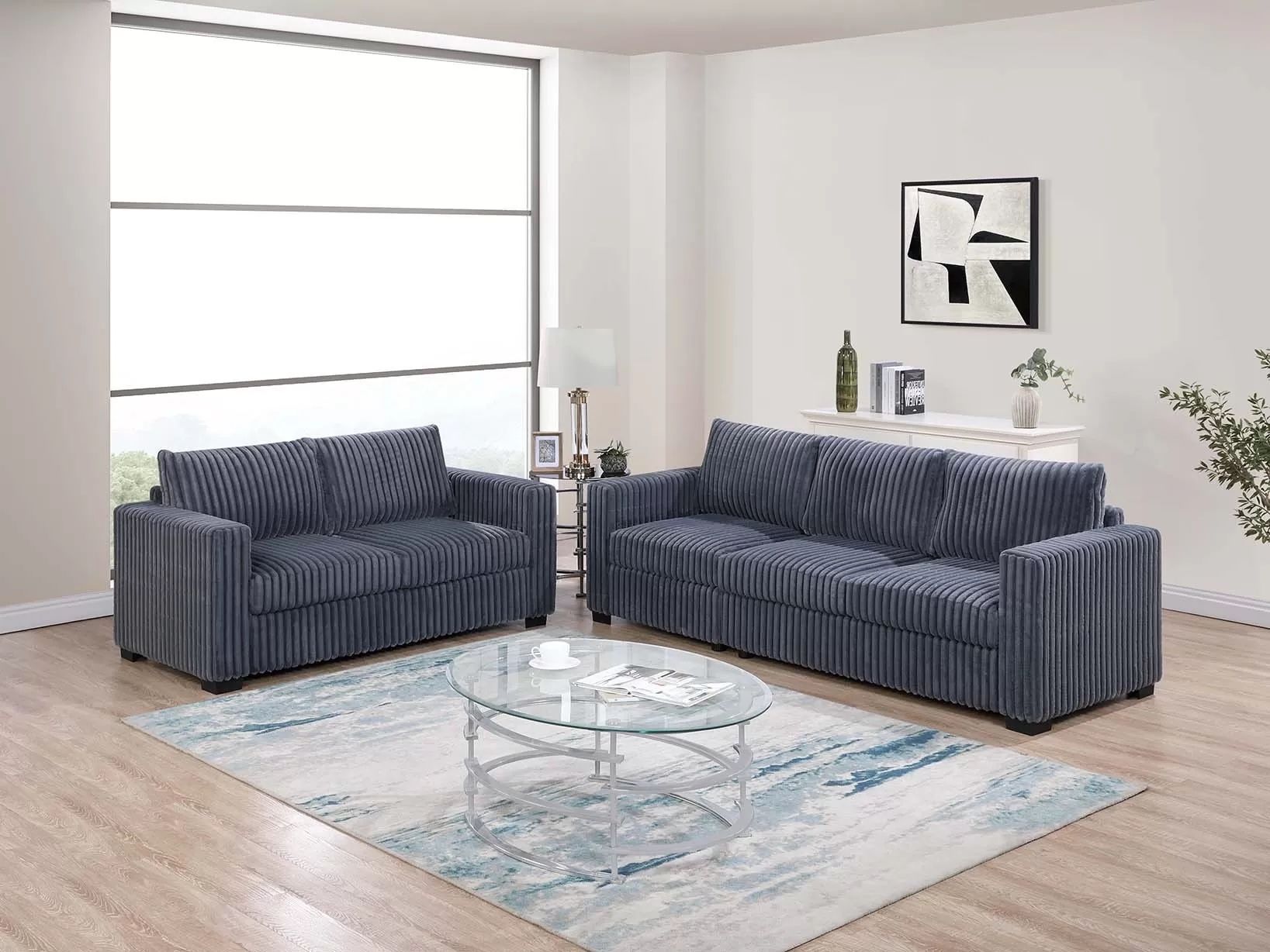 Brand New Comfy Corduroy Sofa Loveseat Set