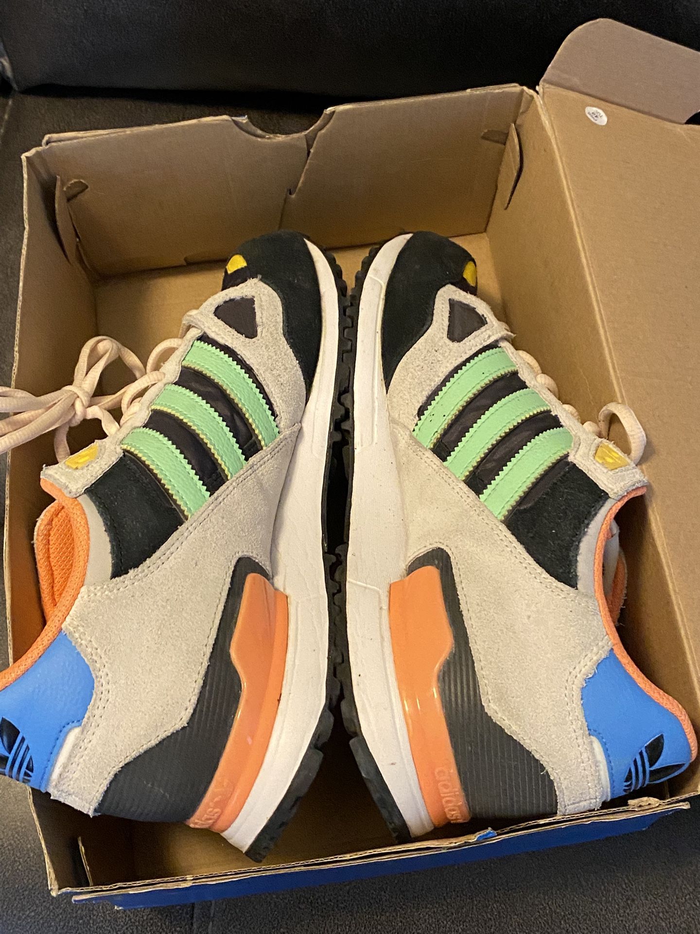 Adidas Size 10.5 For Men ZX 750 'White Beam Green Orange - Original Box - In good condition - Firm Price - $130