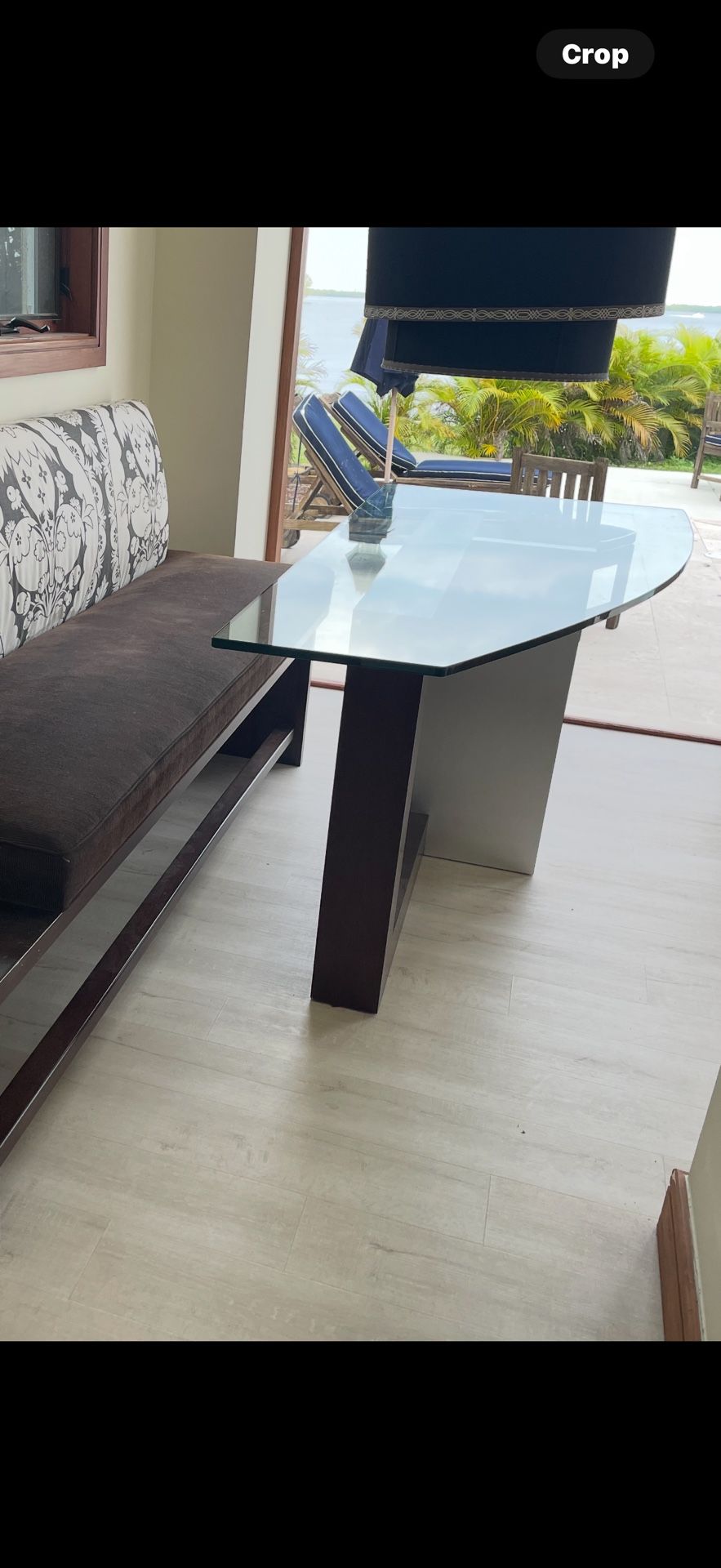 Large Modern Glass Table For Sale