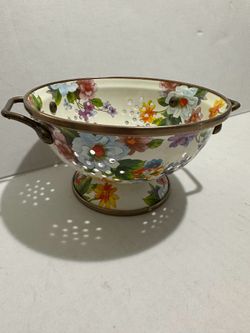 MacKenzie-Childs Flower Market enamel colander Snall